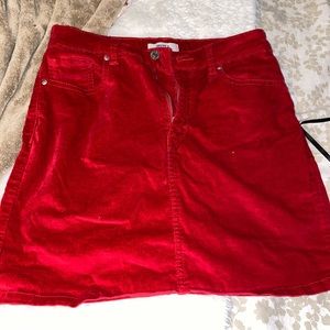 Forever 21 Red Velvet Jean Skirt